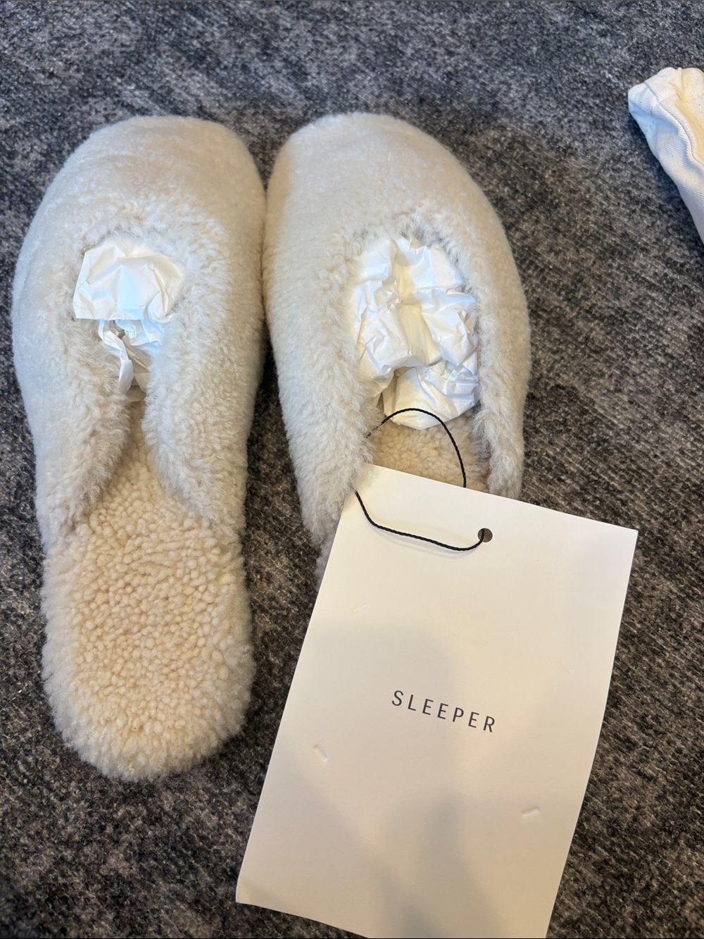 Sleeper Cream Faux Shearling Slide Slippers